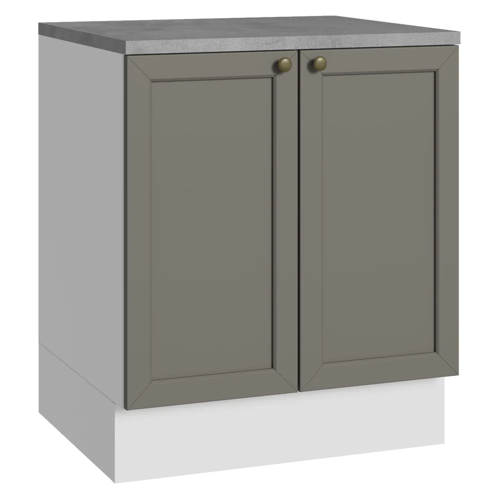 Balcão de Cozinha 70 cm 2 Portas Branco/Cinza Vik Madesa