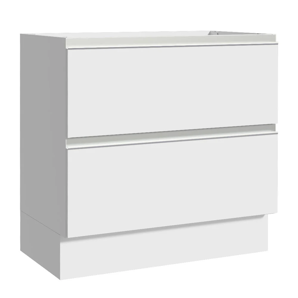 Balcão de Cozinha 80 x 60 cm 2 Gavetas (Sem Tampo) Branco Glamy Madesa