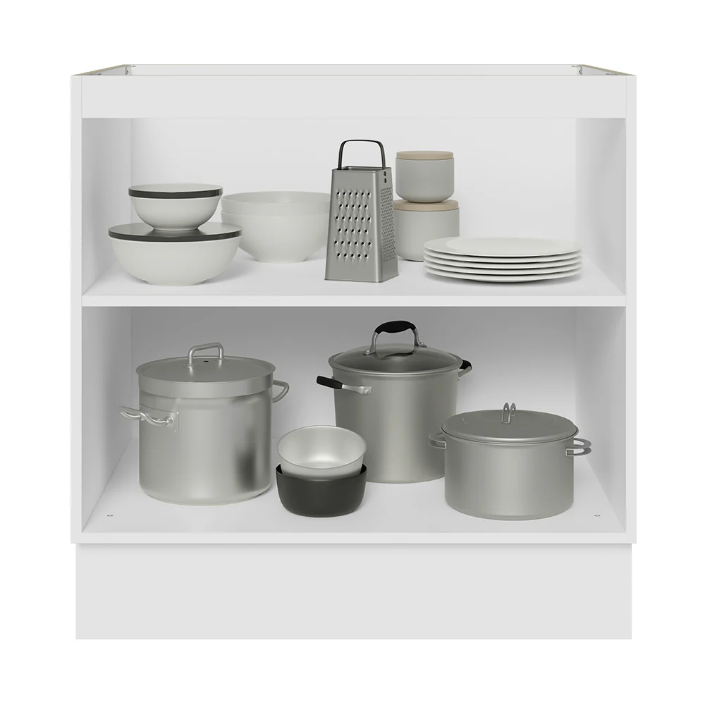 Balcão Cozinha 80 x 60 cm 2 Portas (Sem Tampo) Branco Glamy Madesa - Image 4