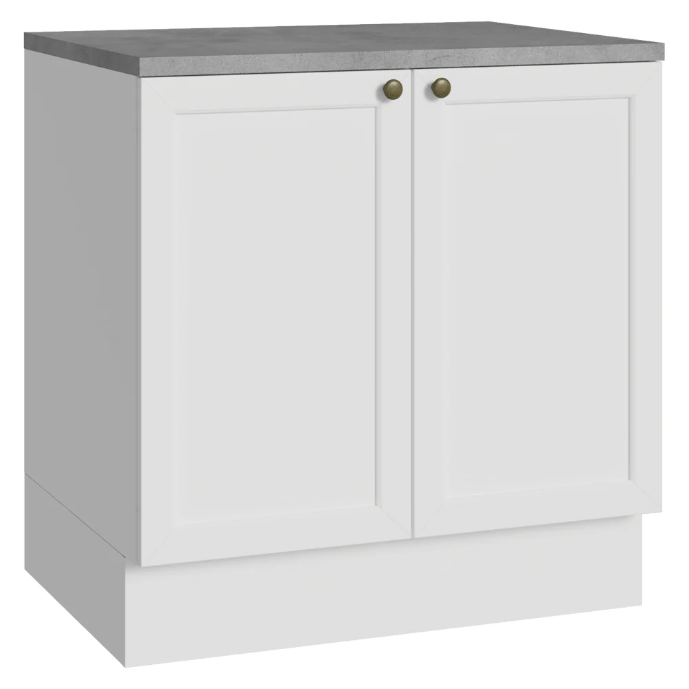 Balcão de Cozinha 80 x 60 cm 2 Portas (Com Tampo) Branco Vik Madesa