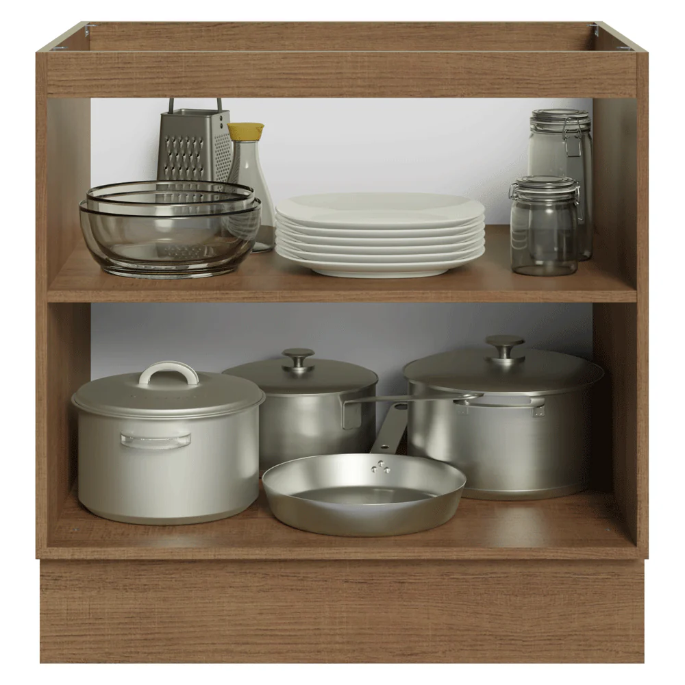 Balcão de Cozinha 80 x 60 cm 2 Portas (Sem Tampo) Rustic/Verde Vik Madesa - Image 4