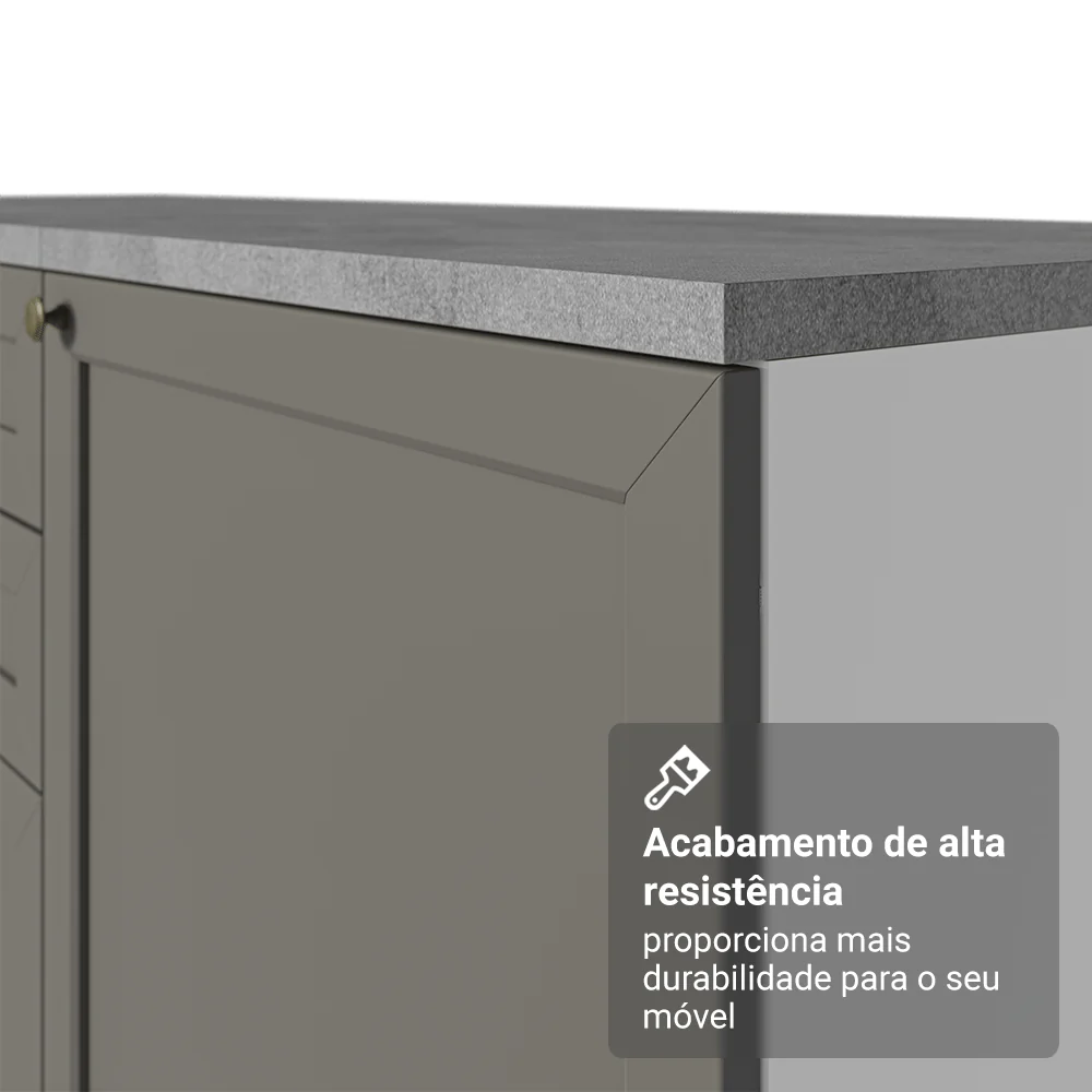 Balcão de Cozinha 80 cm 2 Portas Branco/Cinza Vik Madesa - Image 7