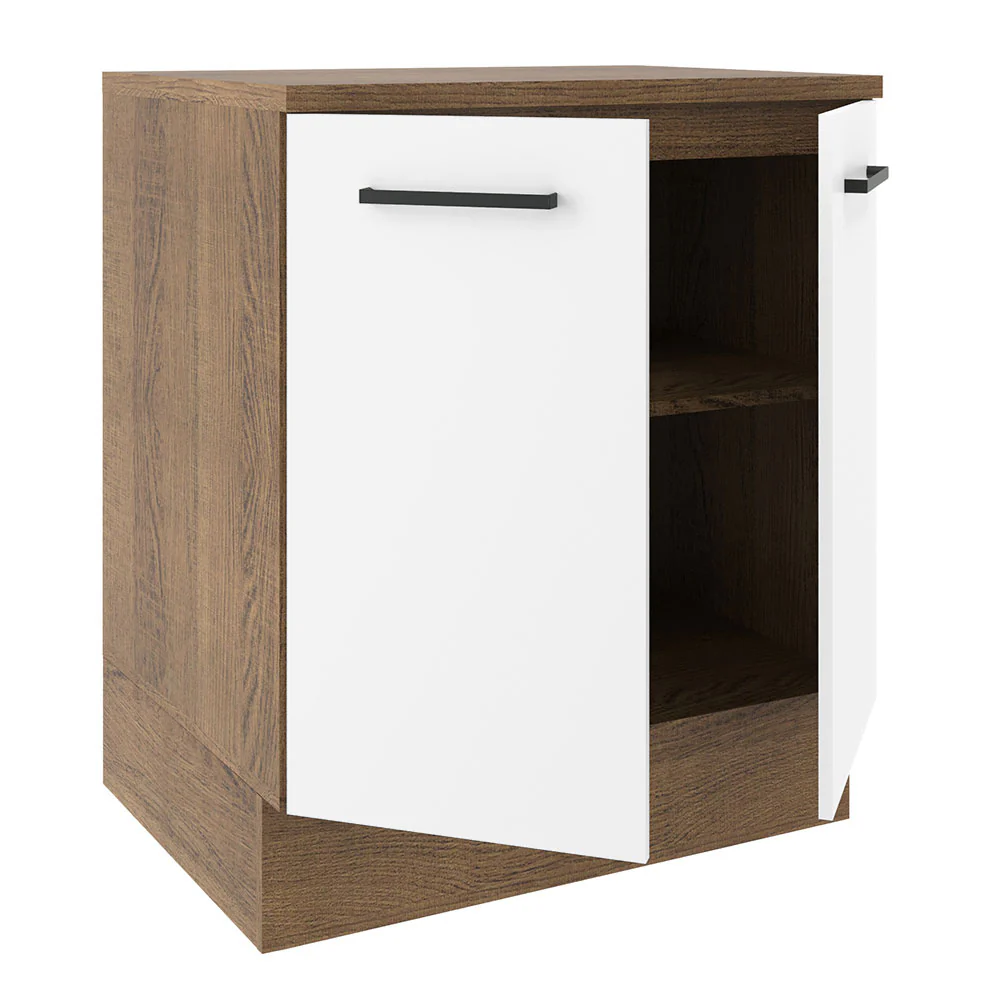 Balcão de Cozinha Madesa Agata 70 cm 2 Portas Rustic/Branco - Image 3