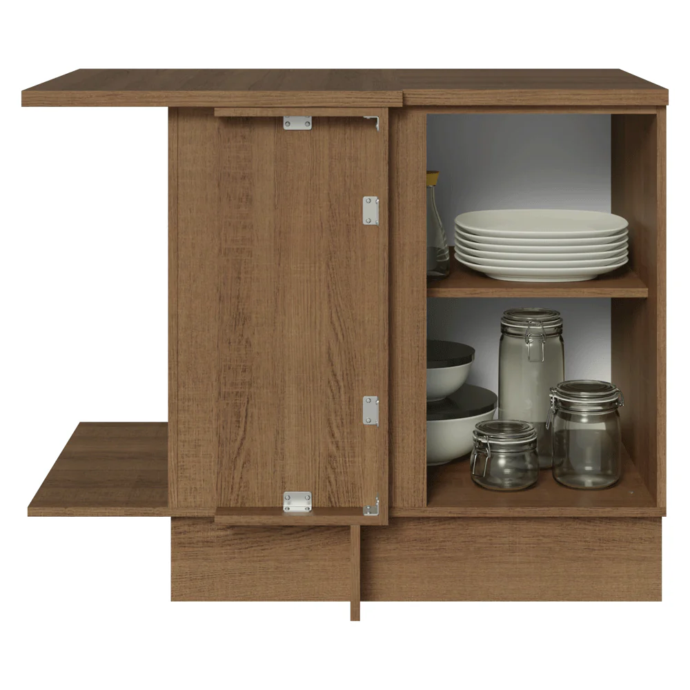 Balcão de Canto Madesa Glamy 1 Porta 60 cm Profundidade (Com Tampo) Rustic - Image 5
