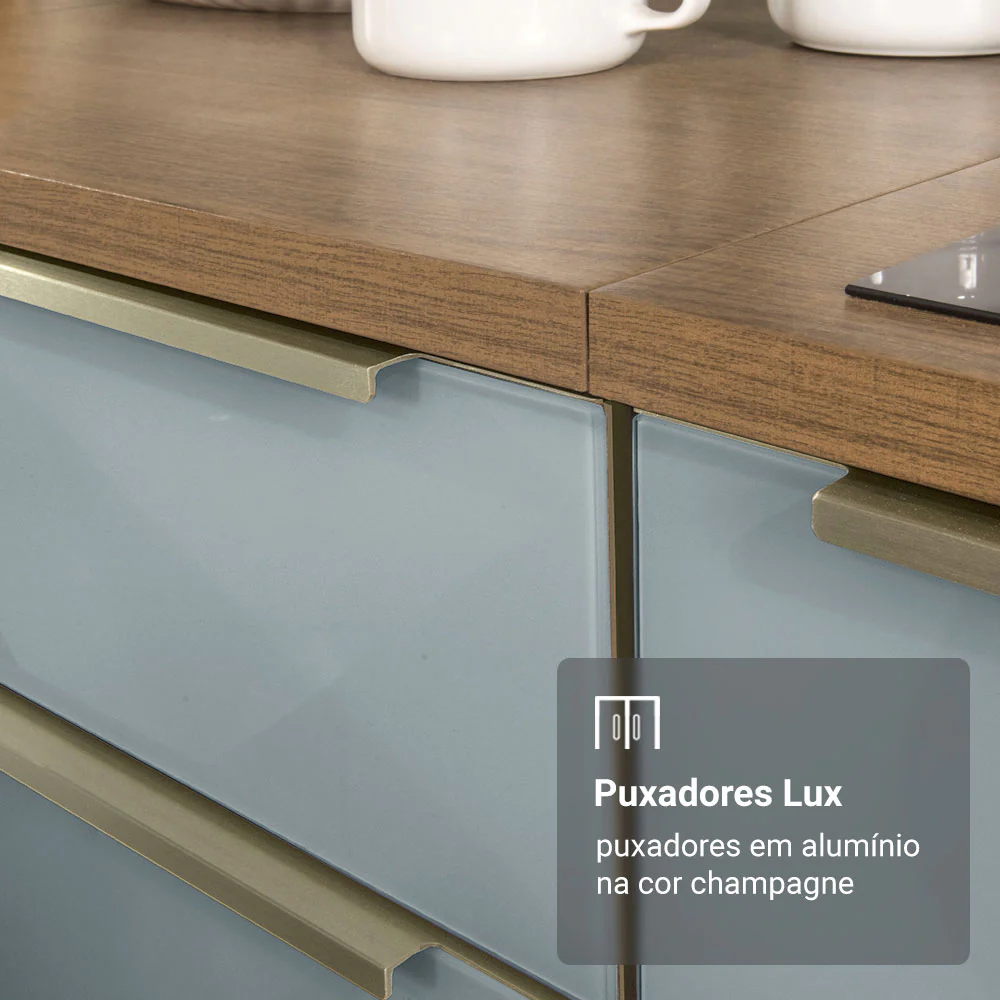 Balcão de Canto para Linha de 60 cm de Profundidade 1 Porta (Sem Tampo) Rustic/Cinza Lux Madesa - Image 6