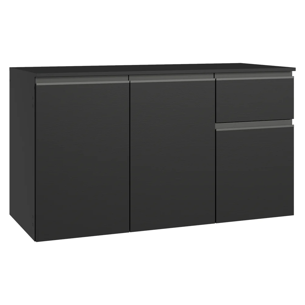 Balcão de Cozinha 120 cm 3 Portas 1 Gaveta Suspenso Preto Nice Madesa