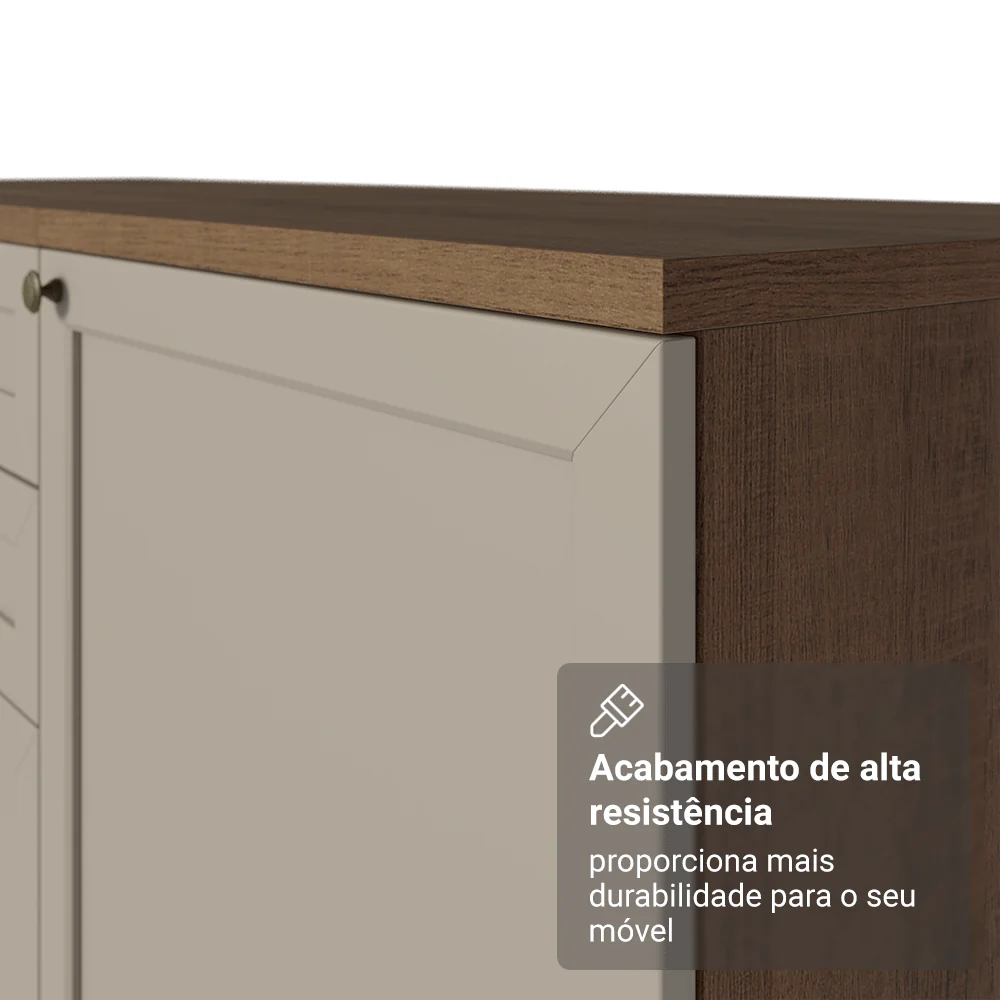 Balcão de Cozinha 35 x 60 cm 1 Porta (Sem Tampo) Rustic/Crema Vik Madesa - Image 9