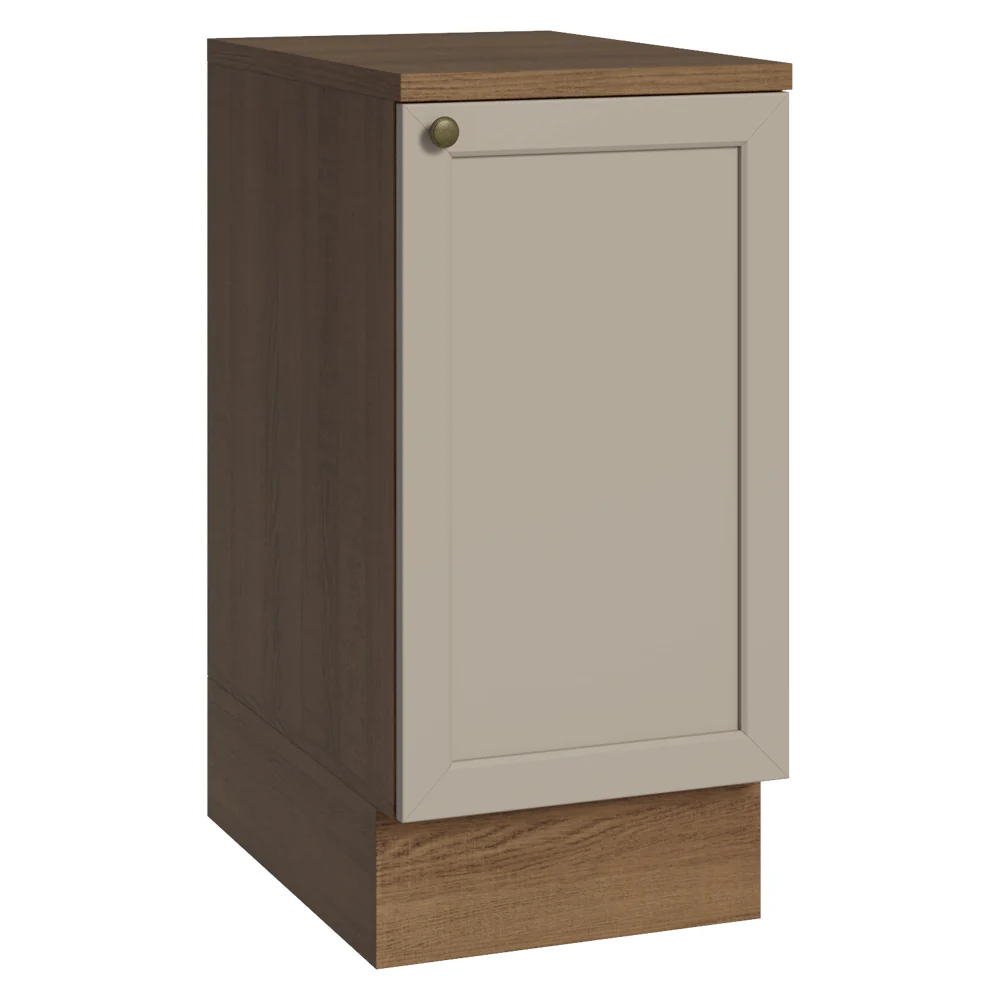Balcão de Cozinha 40 cm 1 Porta Rustic/Crema Vik Madesa