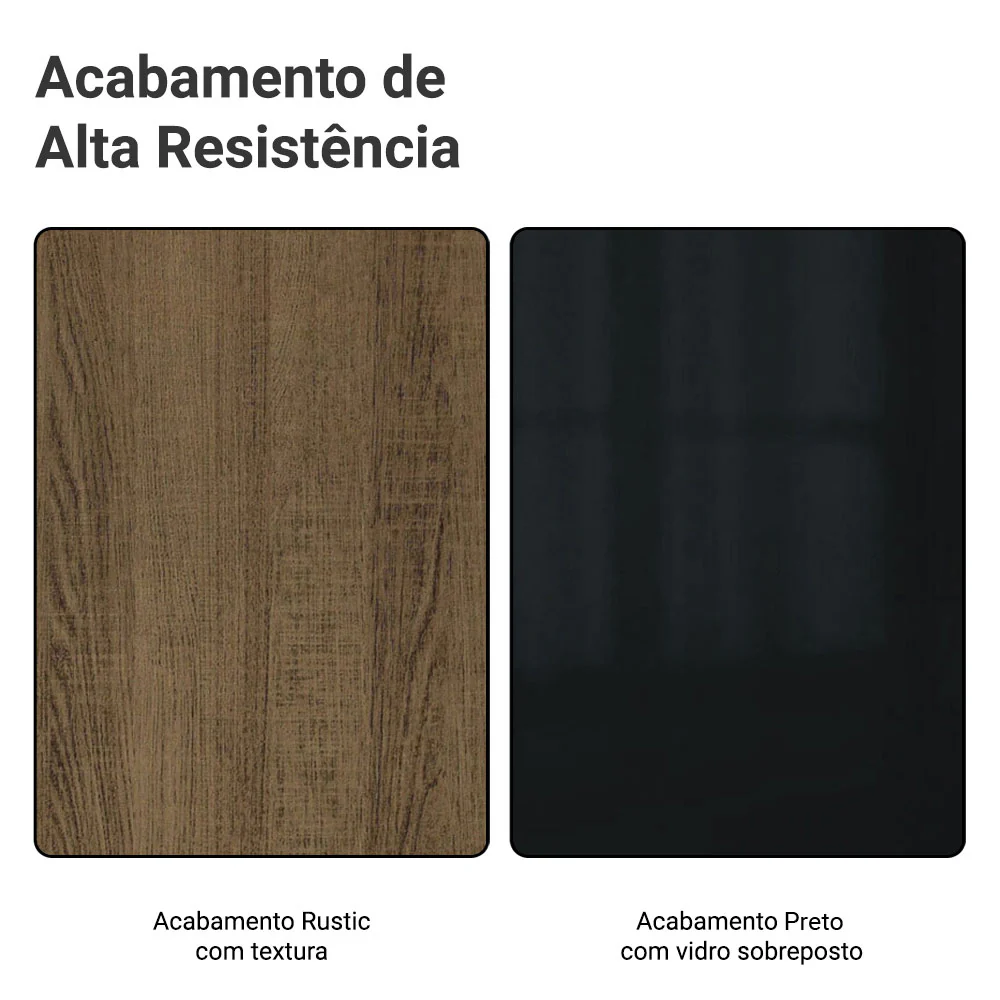 Balcão de Cozinha 40 cm 1 Porta Rustic/Preto Lux Madesa - Image 10