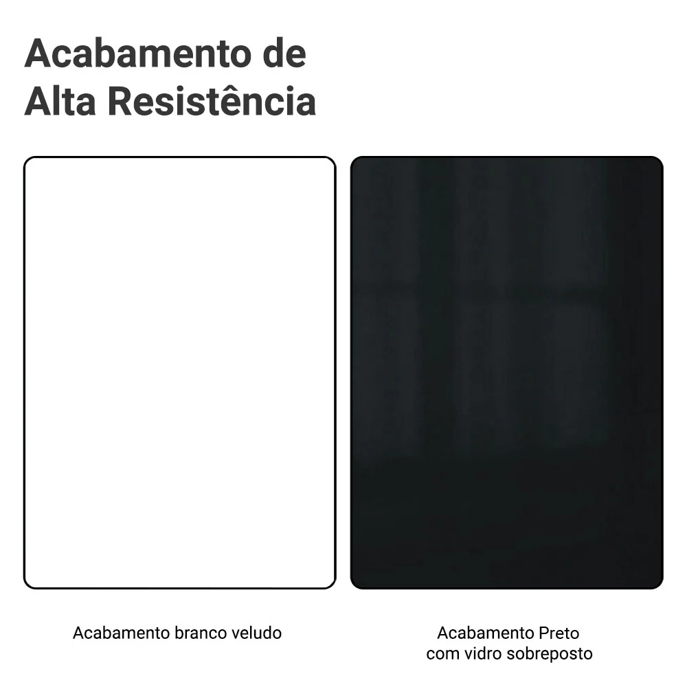 Balcão de Cozinha 80 cm 2 Gavetas Branco/Preto Lux Madesa - Image 10