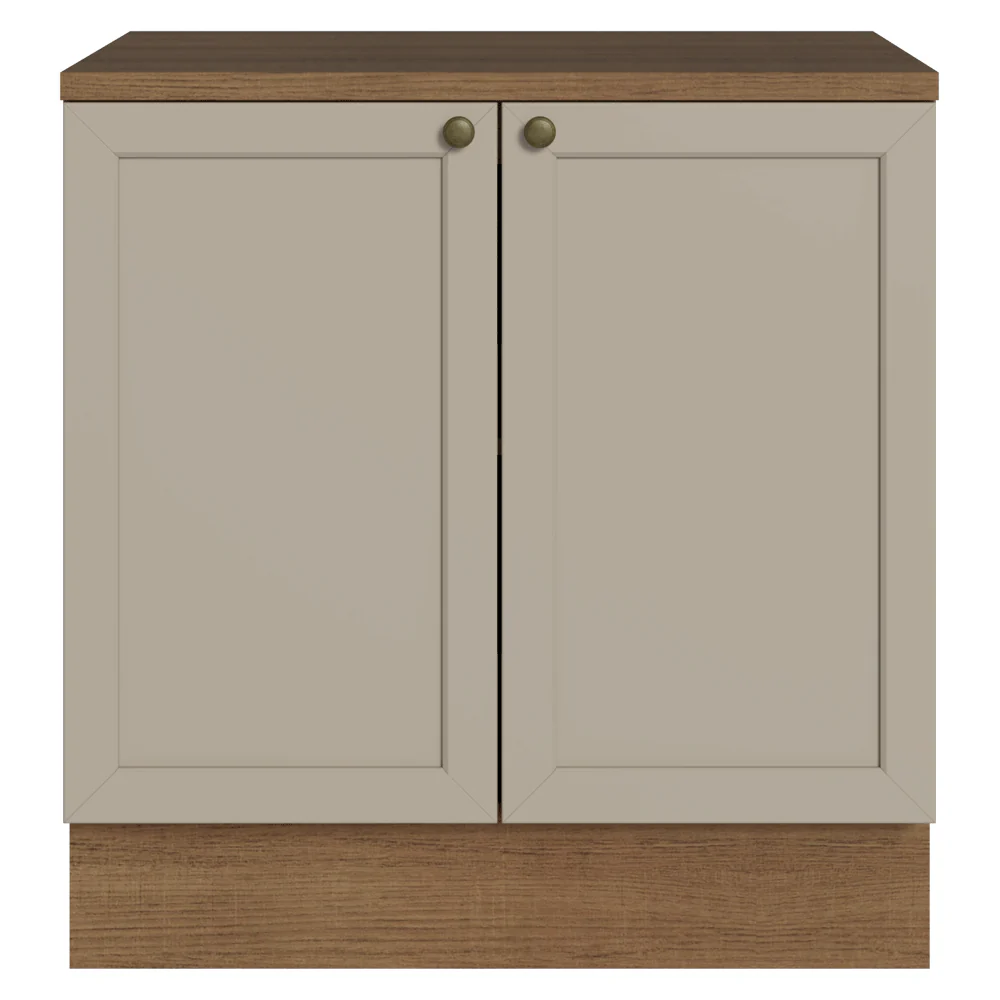 Balcão de Cozinha 80 x 60 cm 2 Portas (Com Tampo) Rustic/Crema Vik Madesa - Image 12