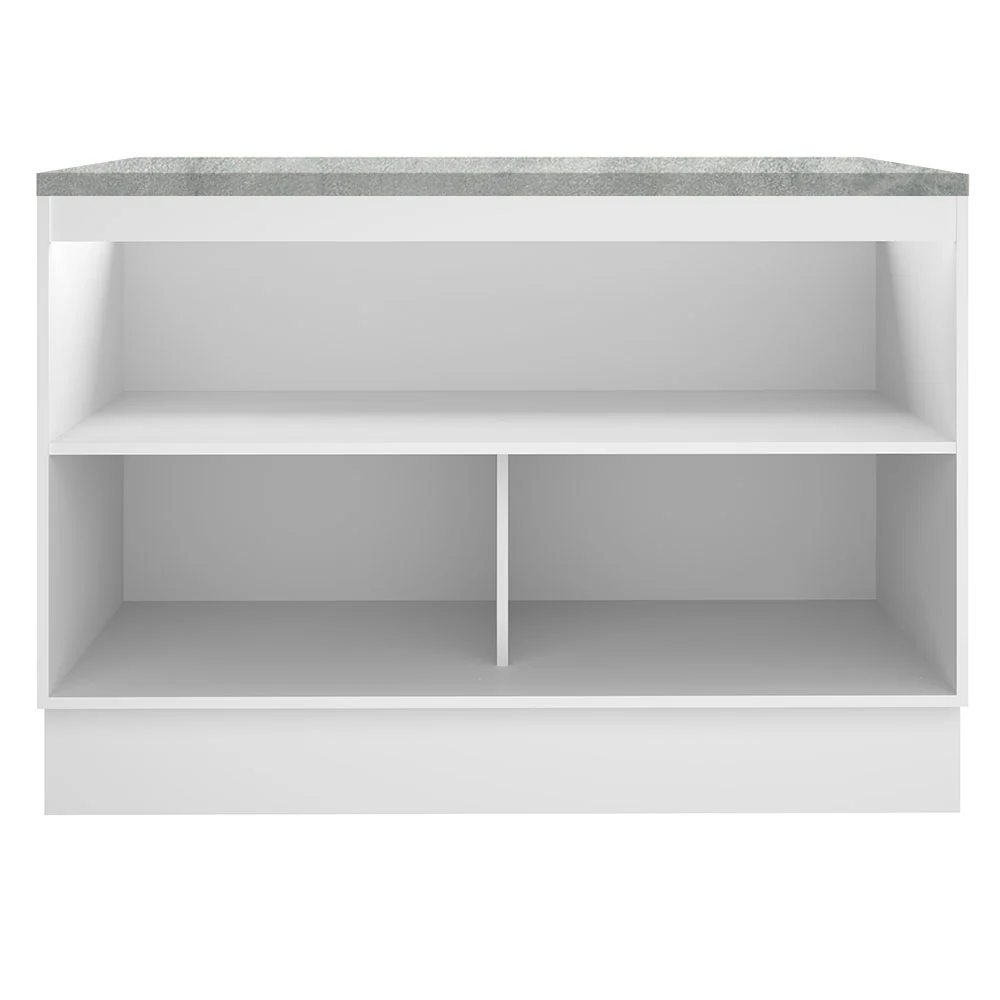 Balcão Madesa Glamy 120 cm 2 Portas (Com Tampo) Branco/Rustic - Image 11