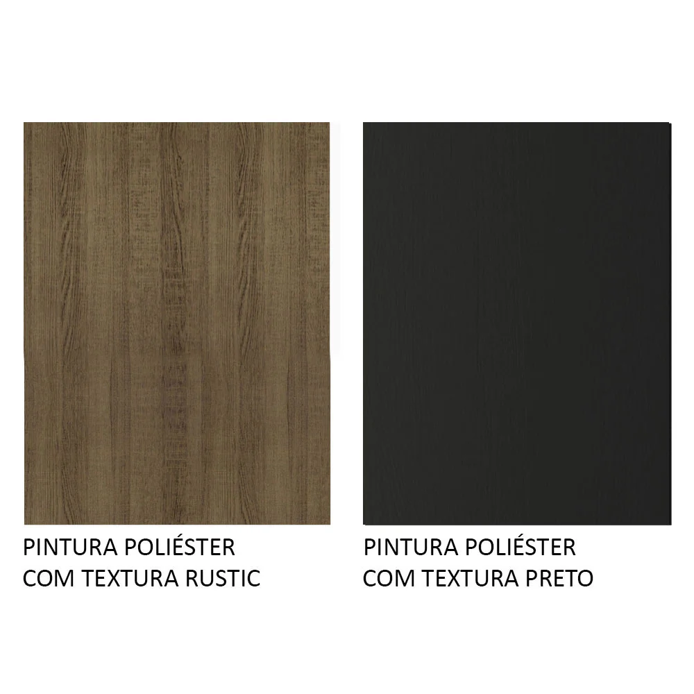 Balcão Madesa Glamy 120 cm 2 Portas (Com Tampo) Rustic/Preto - Image 10