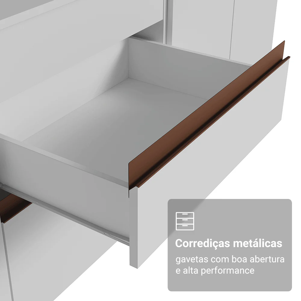 Balcão Gabinete de Pia Madesa Reims 2 Portas e 1 Gaveta Branco - Image 8