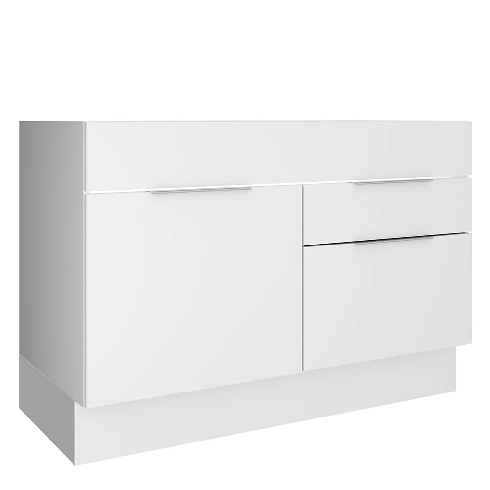 Balcão Gabinete de Pia Madesa Stella 1 Porta e 2 Gavetas (Sem Tampo e Pia) Branco