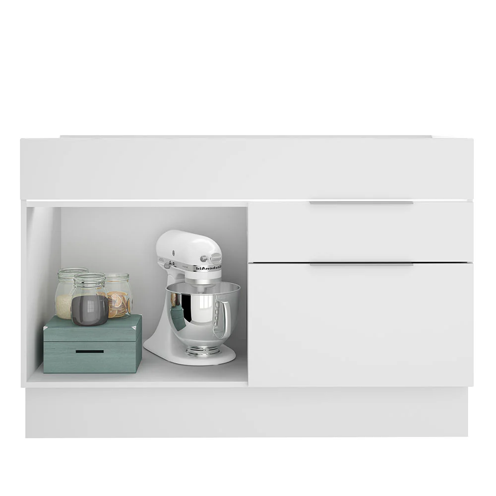 Balcão Gabinete de Pia Madesa Stella 1 Porta e 2 Gavetas (Sem Tampo e Pia) Branco - Image 3