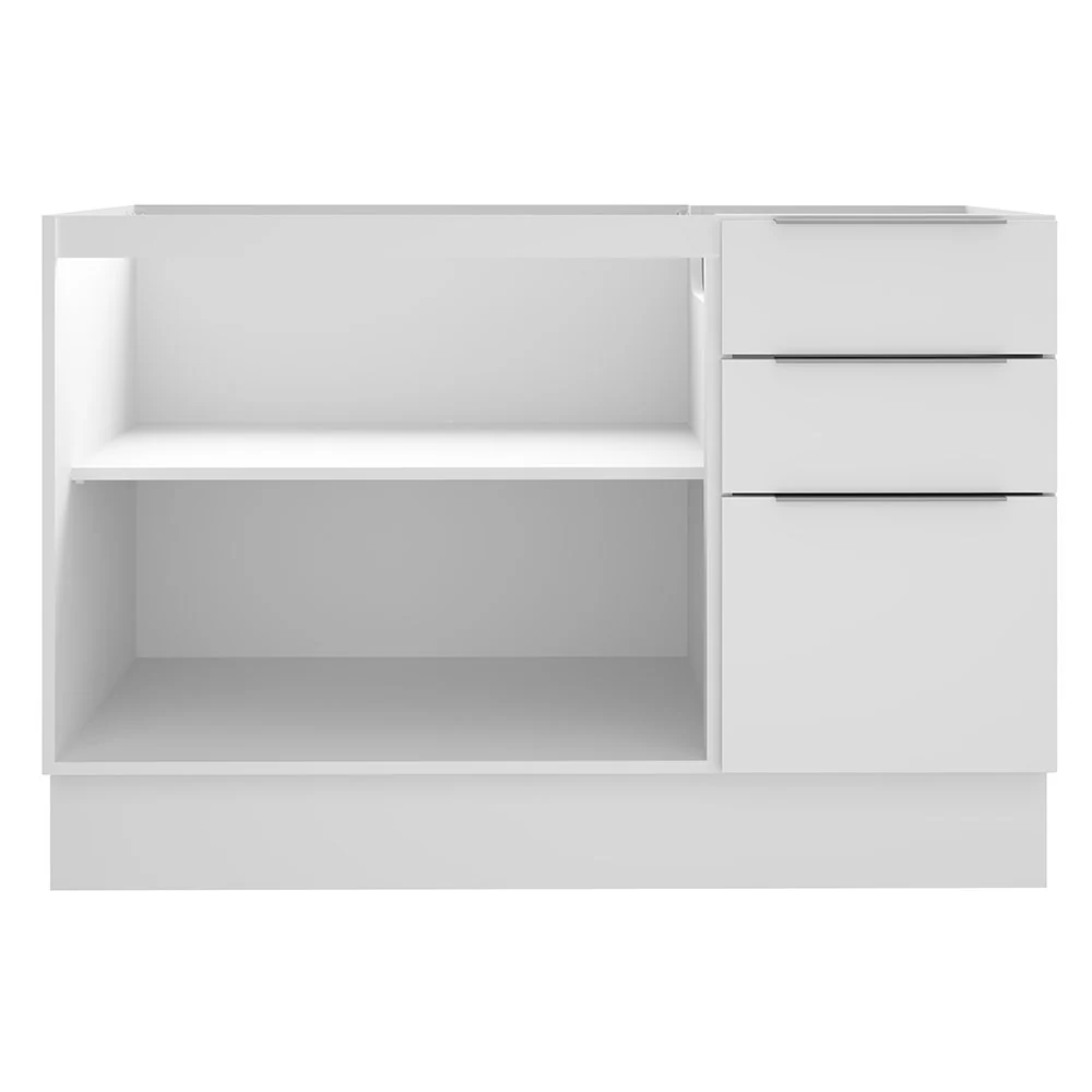 Balcão Gabinete de Pia Madesa Stella 2 Portas e 3 Gavetas (Sem Tampo e Pia) Branco - Image 10