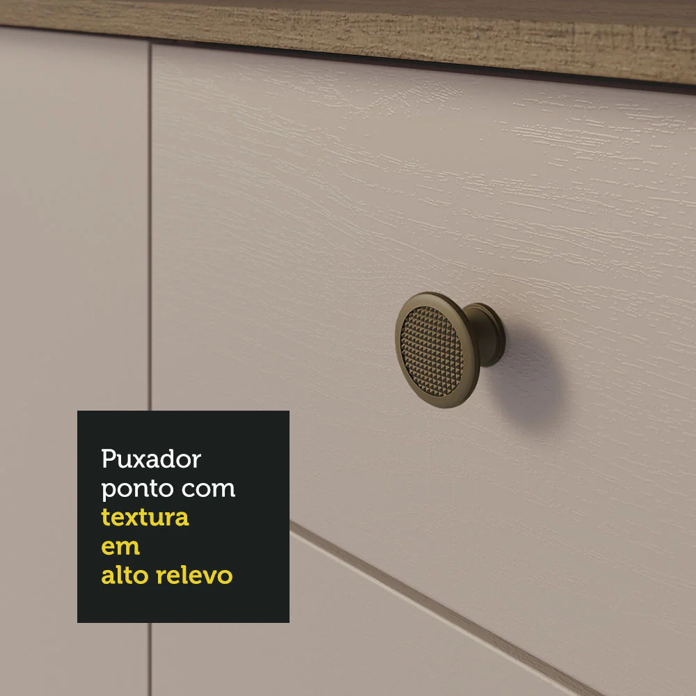 Balcão Gabinete com Pia 3 Portas e 2 Gavetas 105cm Rustic/Crema Gourmet Madesa - Image 7
