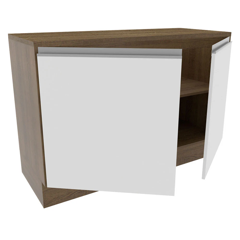 Balcão Gabinete Madesa Glamy 120 x 60 cm 2 Portas (Com Tampo) Rustic/Branco - Image 5