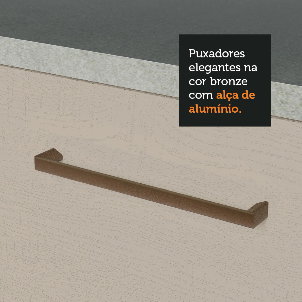 Balcão Gabinete de Pia 1 Porta e 2 Gavetas Branco/Crema Agata Madesa - Image 8