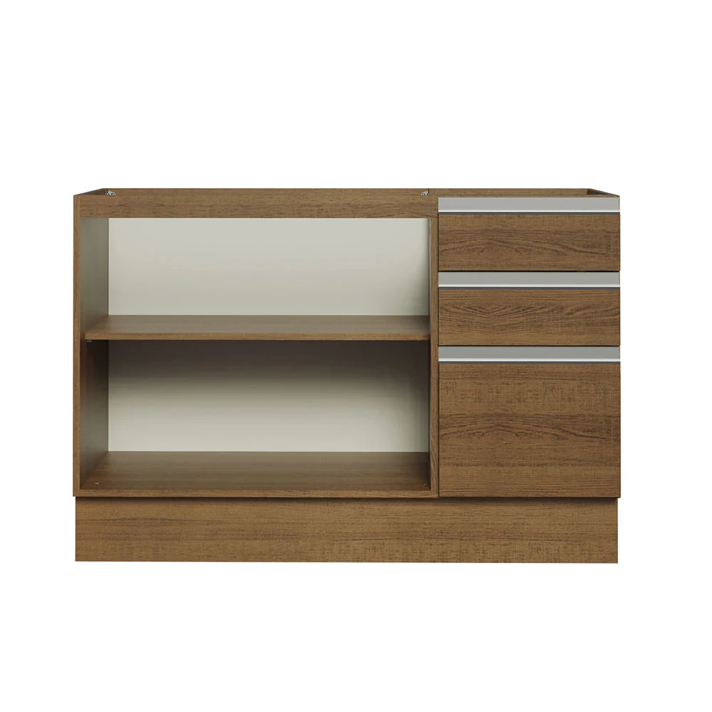 Balcão Gabinete de Pia Madesa Glamy 120 x 60 cm 2 Portas e 3 Gavetas (Sem Tampo) Rustic - Image 10