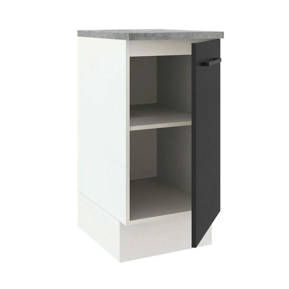 Balcão Madesa Agata 40 x 60 cm 1 Porta (Com Tampo) Branco/Preto - Image 4