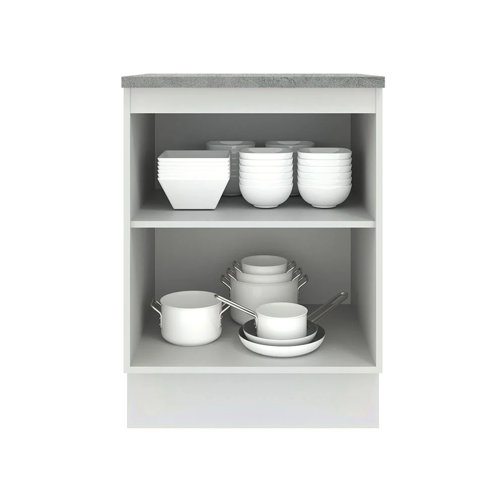Balcão Madesa Agata 60 x 60 cm 1 Porta (Com Tampo) Branco/Preto - Image 3