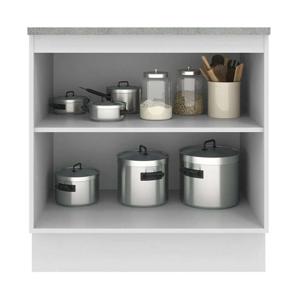 Balcão Madesa Agata 80 x 60 cm 2 Portas (Com Tampo) Branco - Image 3