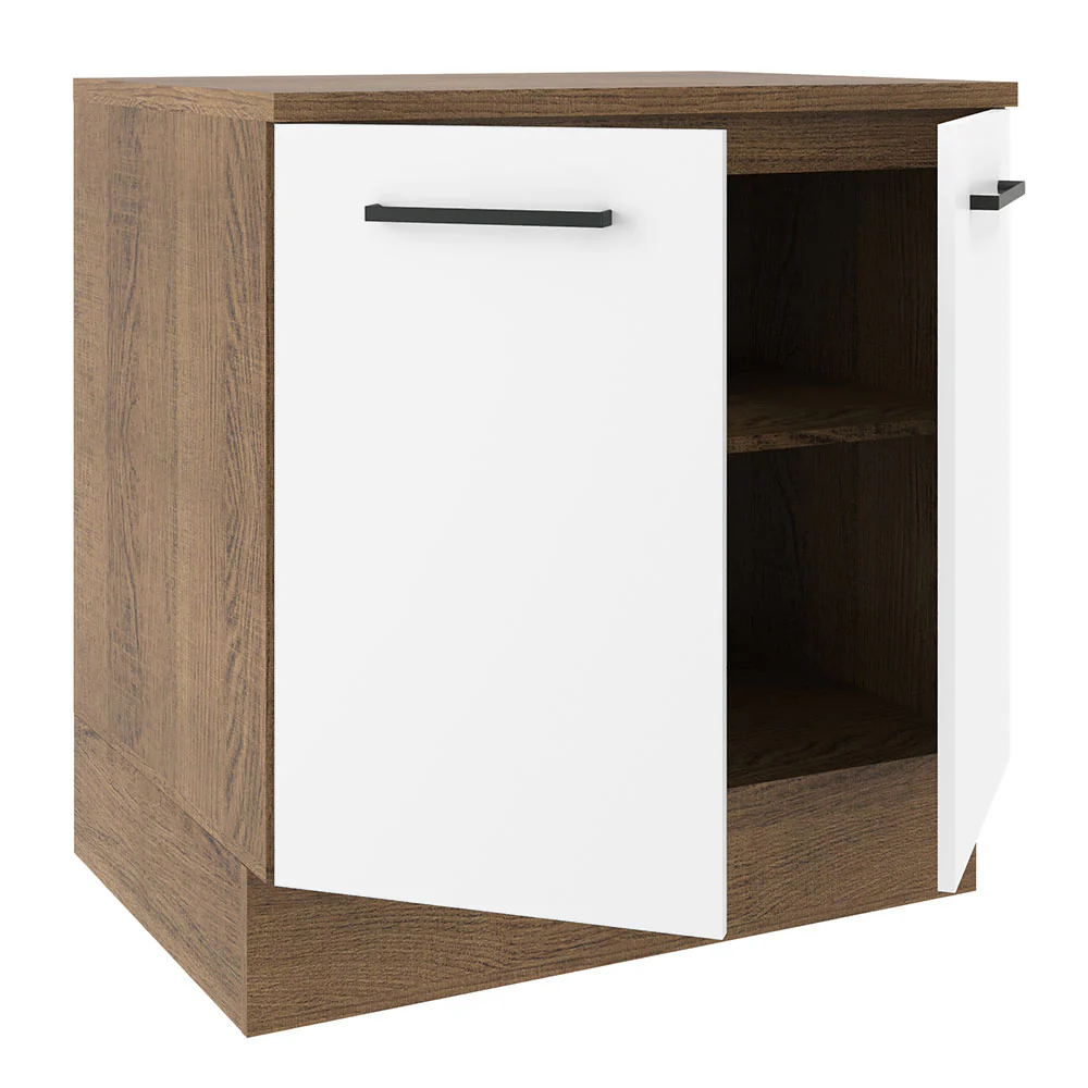 Balcão Madesa Agata 80 cm 2 Portas Rustic/Branco - Image 4