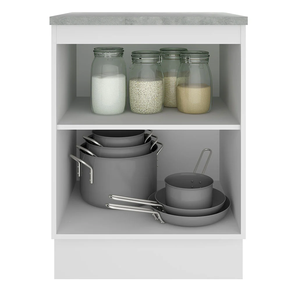 Balcão Madesa Glamy 60 x 60 cm 1 Porta (Com Tampo) Branco - Image 3