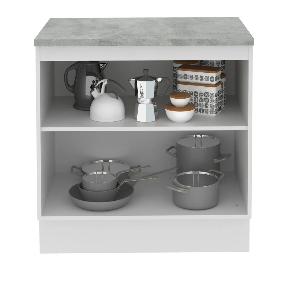 Balcão Madesa Glamy 80 x 60 cm 2 Portas (Com Tampo) Branco - Image 3