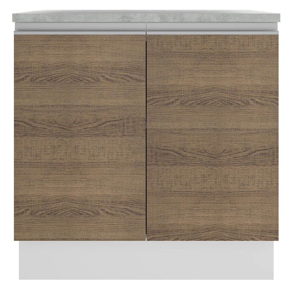 Balcão Madesa Glamy 80 x 60 cm 2 Portas (Com Tampo) Branco/Rustic - Image 10