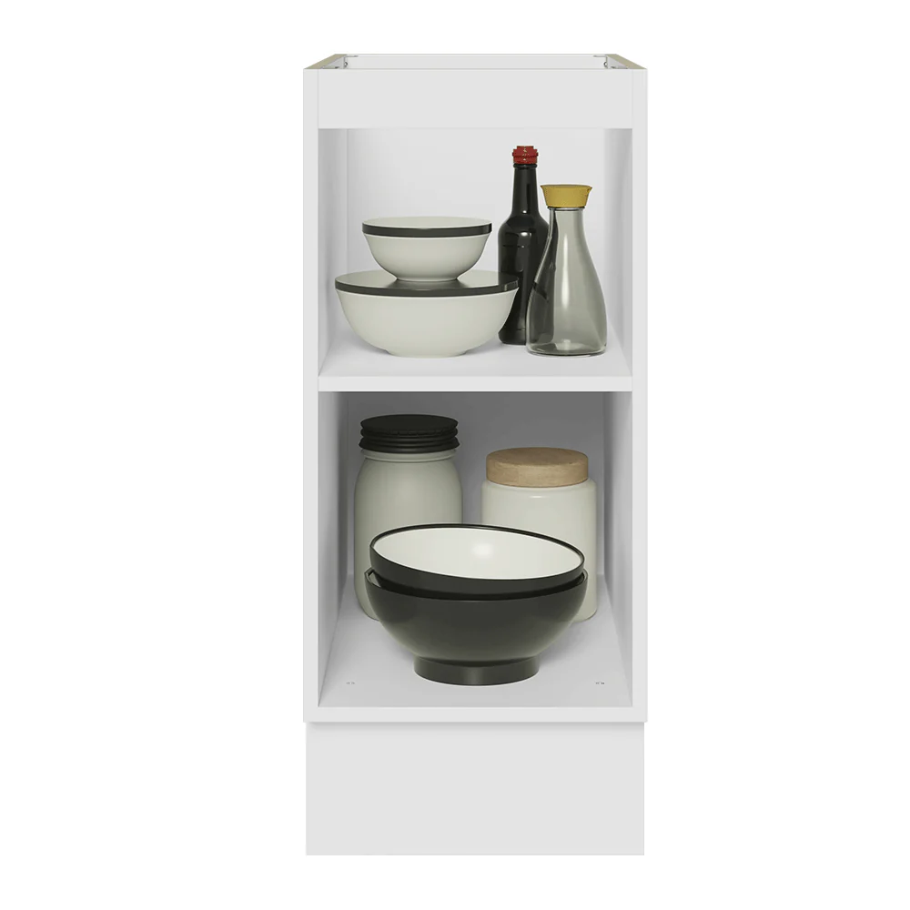 Balcão de Cozinha 35 x 60 cm 1 Porta (Sem Tampo) Branco/Branco Veludo Lux Madesa - Image 4