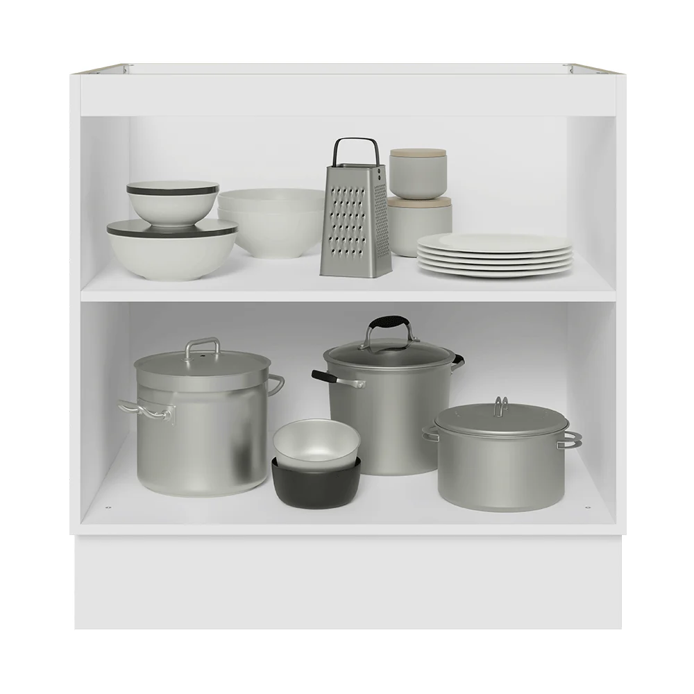 Balcão de Cozinha 80 x 60 cm 2 Portas (Sem Tampo) Branco/Cinza Lux Madesa - Image 4