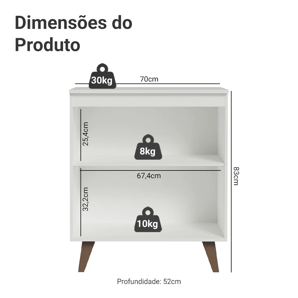Balcão Madesa Reims 70 cm 2 Portas - Branco - Image 2