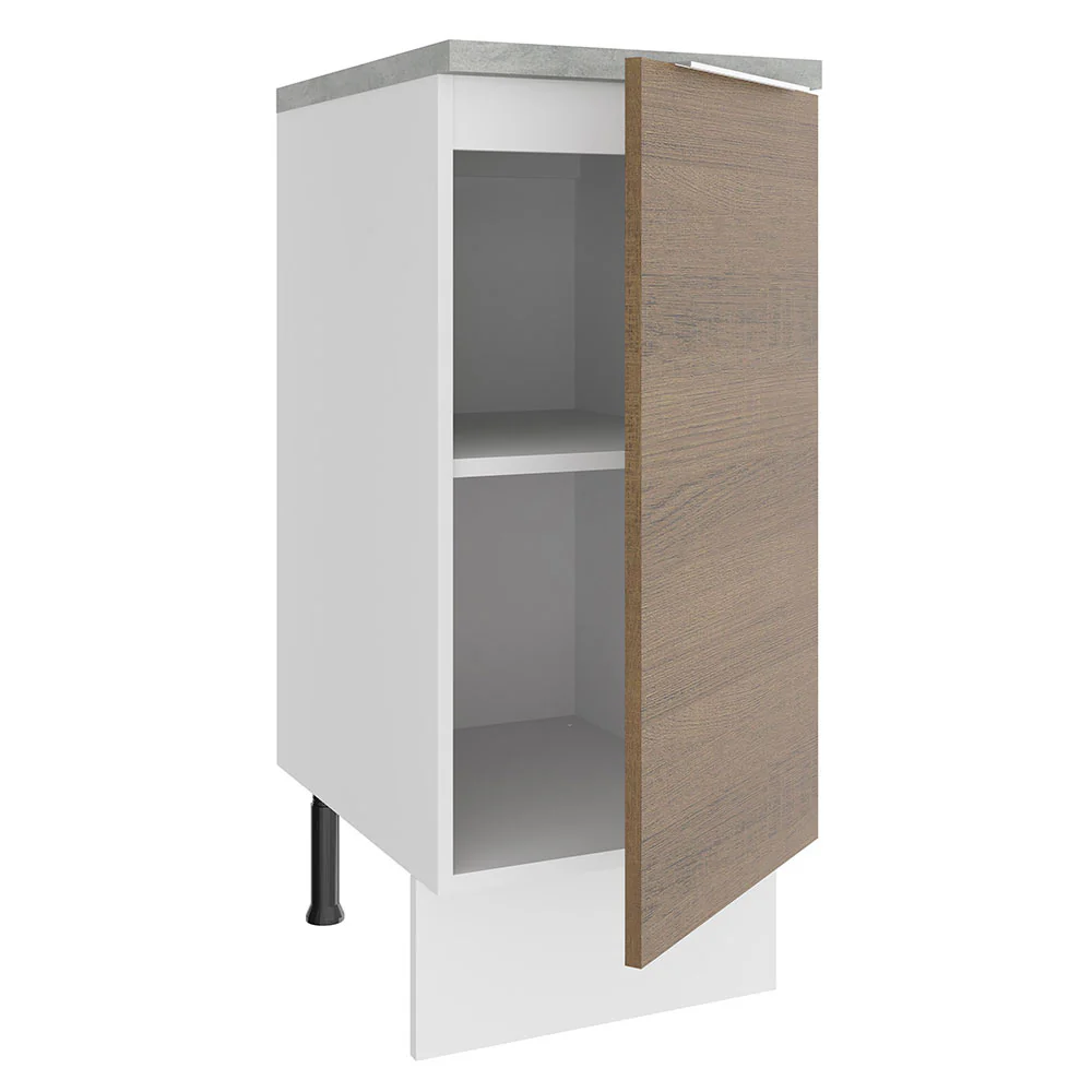 Balcão Madesa Stella 35 x 60 cm 1 Porta (Com Tampo) Branco/Rustic - Image 4