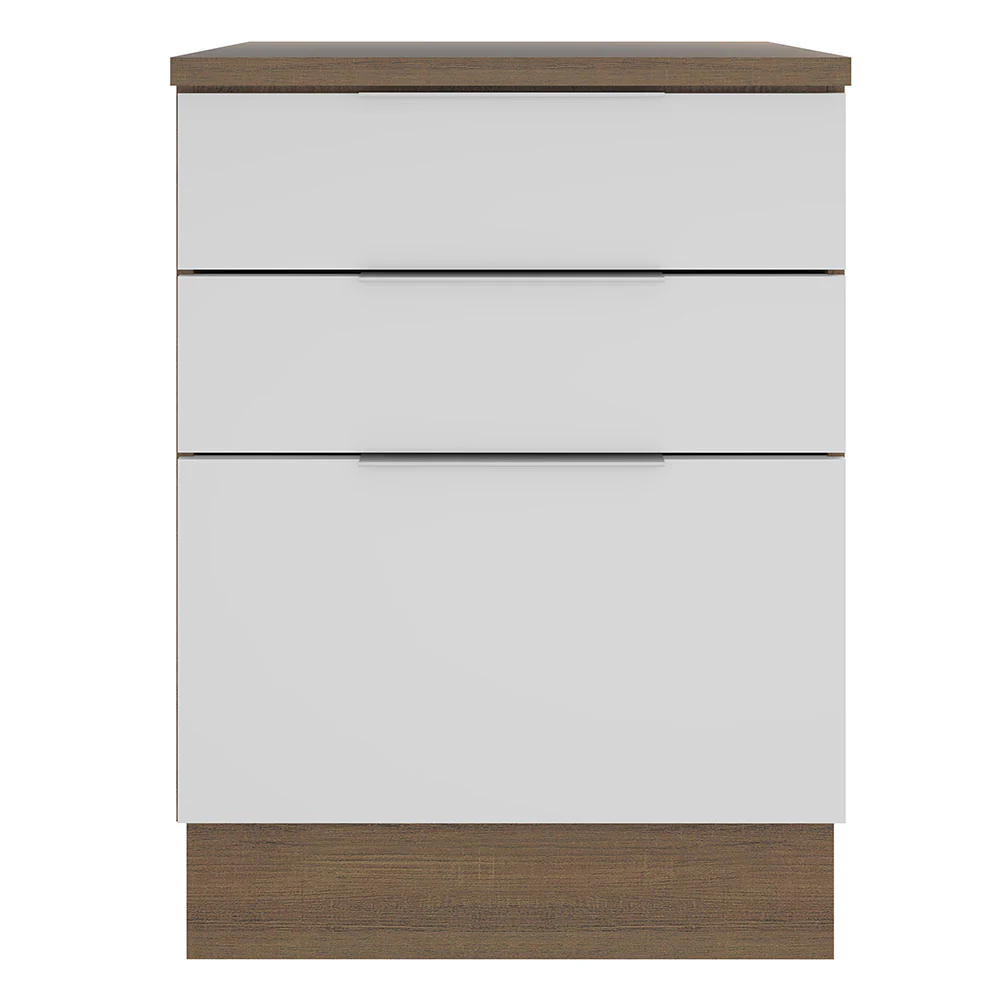 Balcão Madesa Stella 60 x 60 cm 3 Gavetas (Com Tampo) Rustic/Branco - Image 10