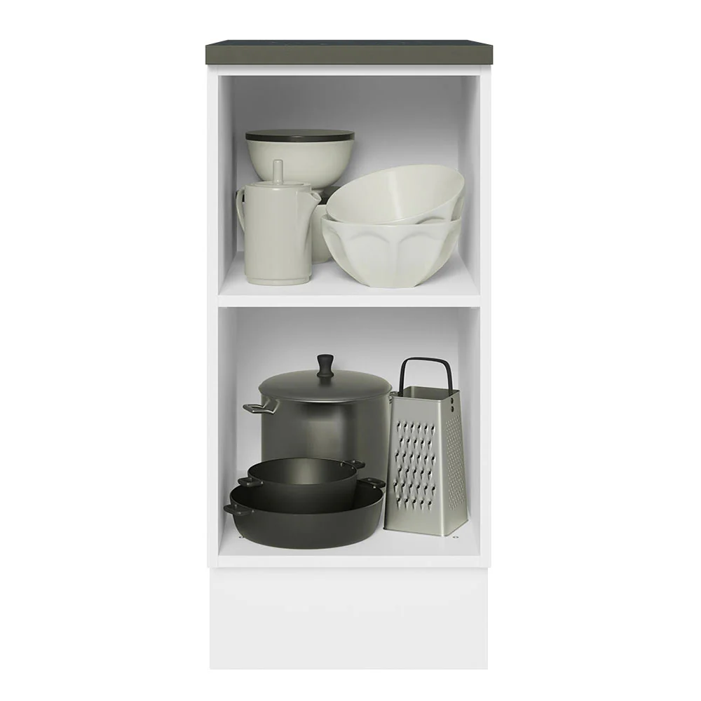Balcão 100% MDF 35 cm 1 Porta Branco/Preto Acordes Madesa - Image 3