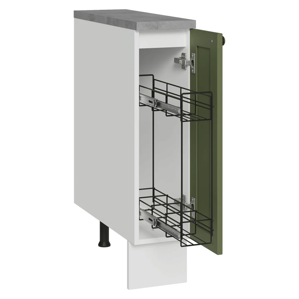 Balcão Porta-Temperos 20x60 cm 1 Porta (Com Tampo) Branco/Verde Vik Madesa - Image 2