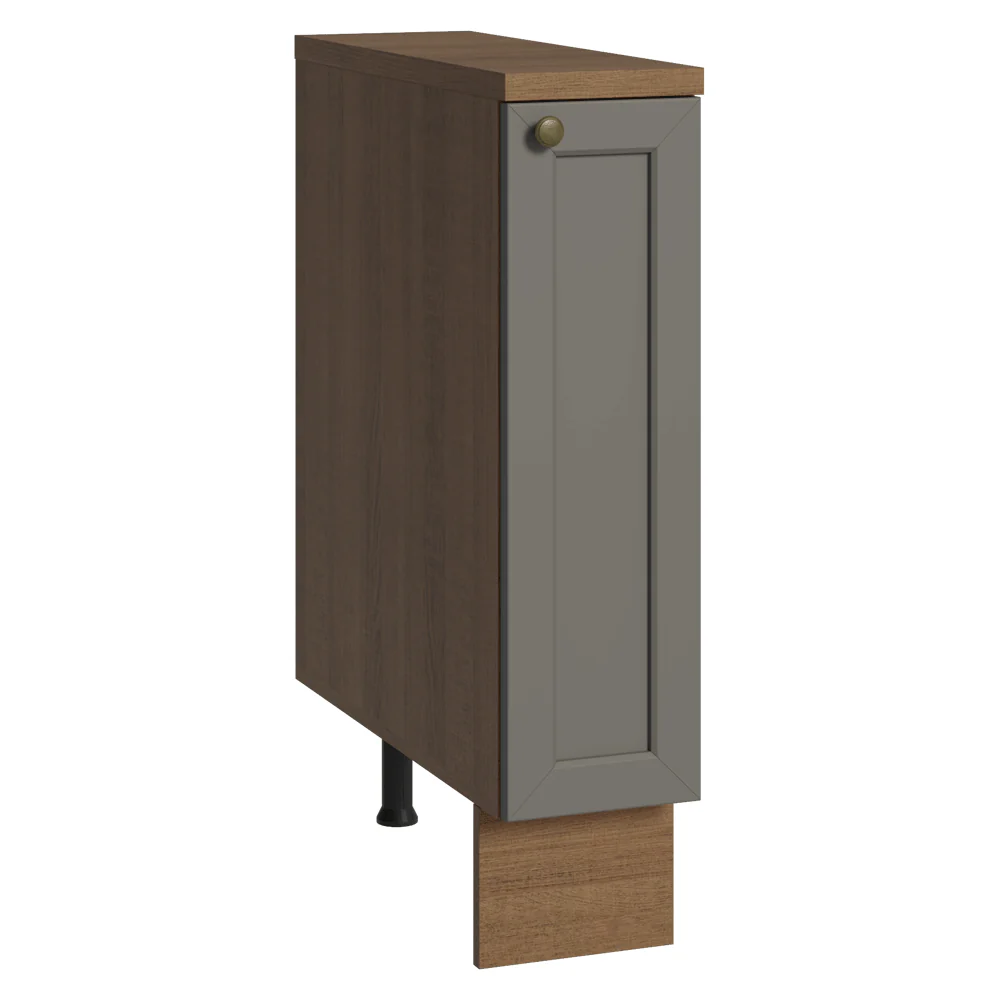 Balcão Porta-Temperos 20x60 cm 1 Porta (Com Tampo) Rustic/Cinza Vik Madesa