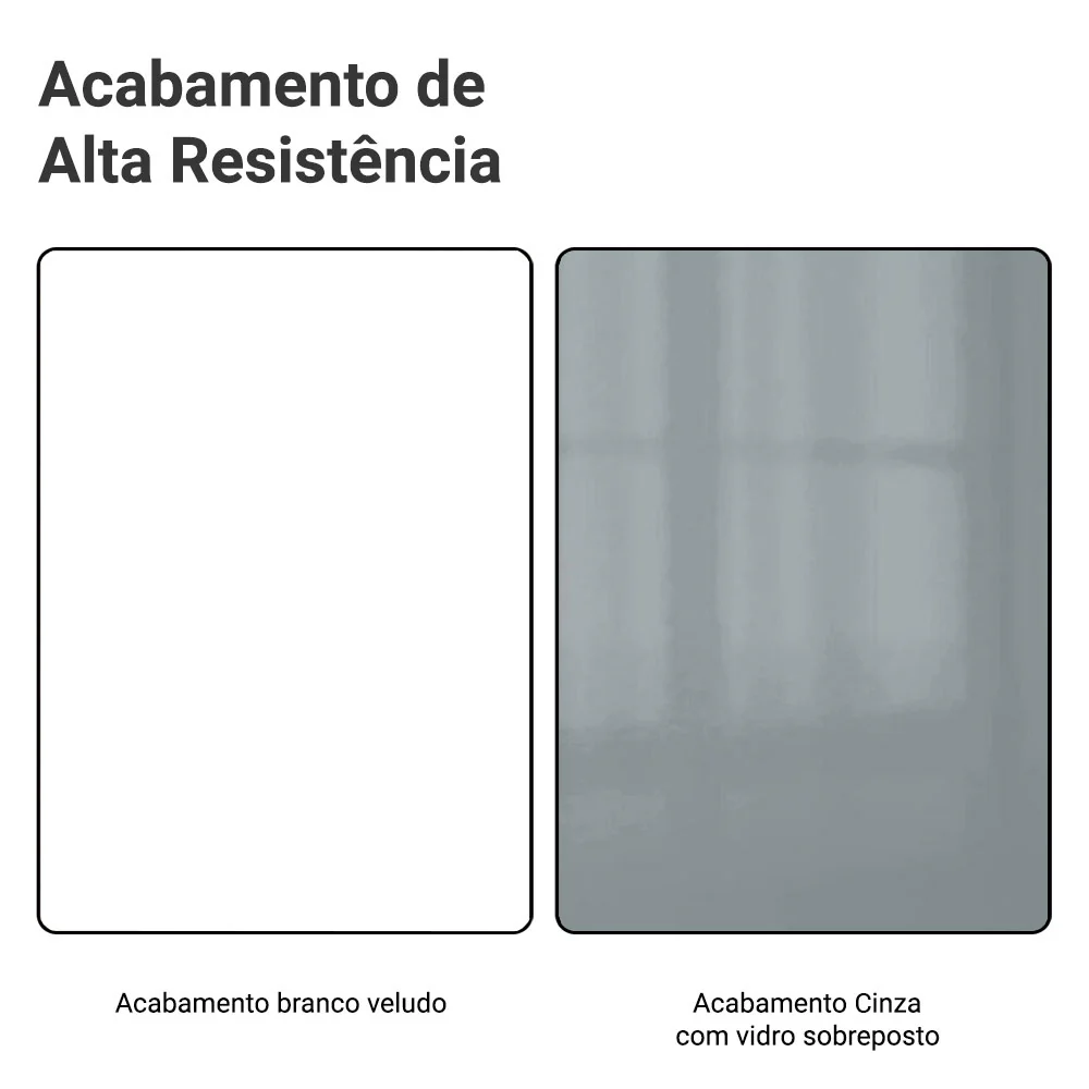 Balcão Porta-Temperos 20 cm 1 Porta (Sem Tampo) Branco/Cinza Lux Madesa - Image 10