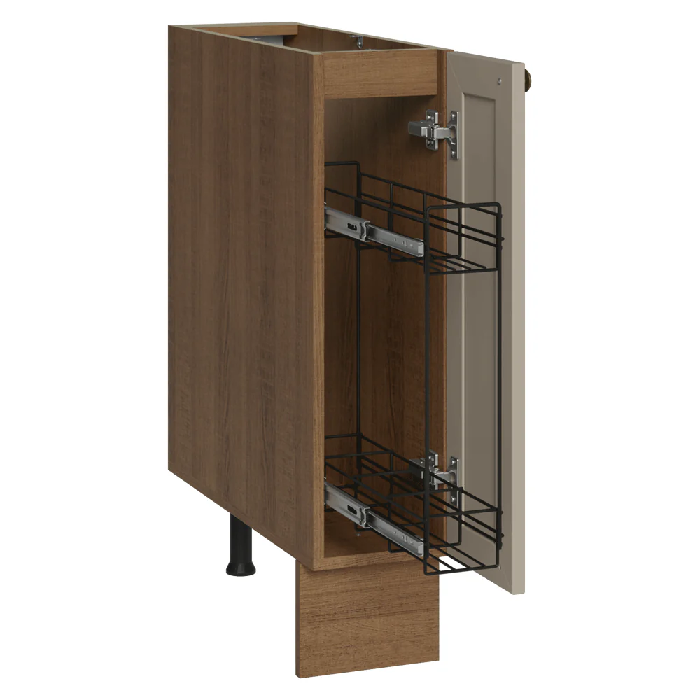 Balcão Porta-Temperos 20 cm 1 Porta (Sem Tampo) Rustic/Crema Vik Madesa - Image 8