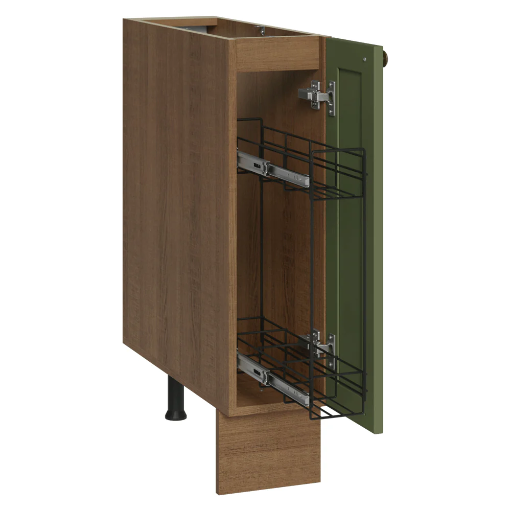 Balcão Porta-Temperos 20 cm 1 Porta (Sem Tampo) Rustic/Verde Vik Madesa - Image 2