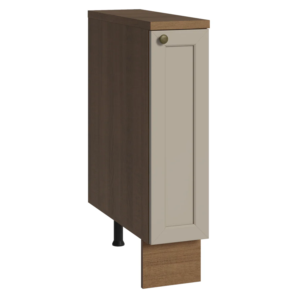Balcão Porta-Temperos 20x60 cm 1 Porta (Com Tampo) Rustic/Crema Vik Madesa