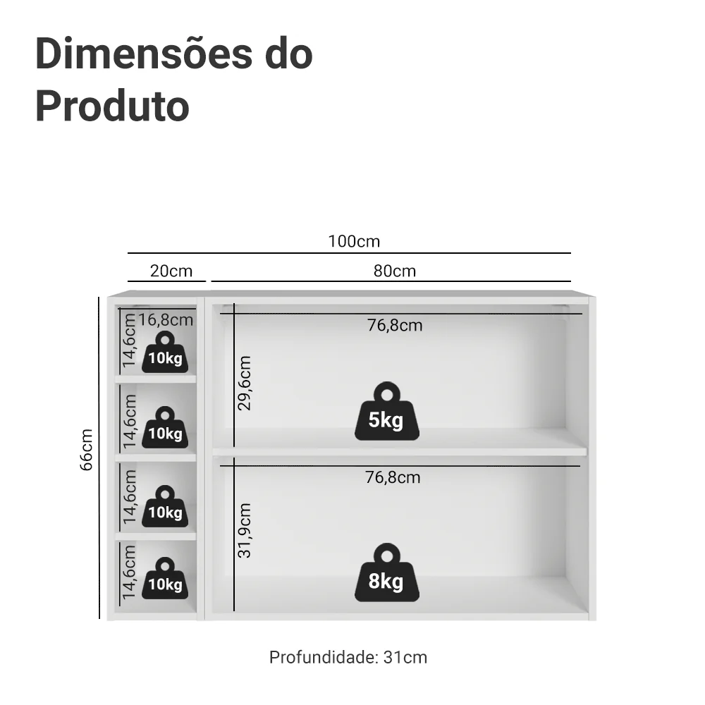 Buffet Aparador com Adega 100cm 2 Portas Branco/Azul Vik Madesa 16 - Image 3