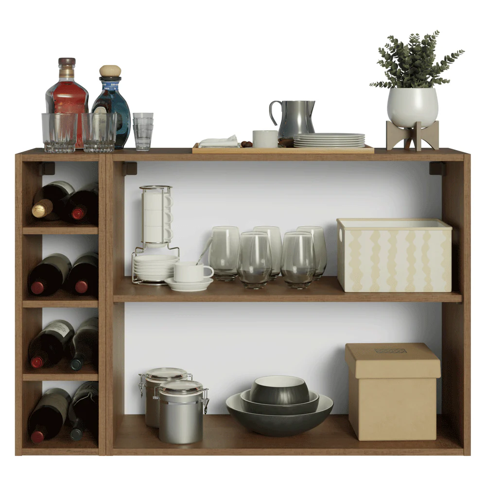 Buffet Aparador com Adega 100cm 2 Portas Rustic/Verde Vik Madesa 16 - Image 5