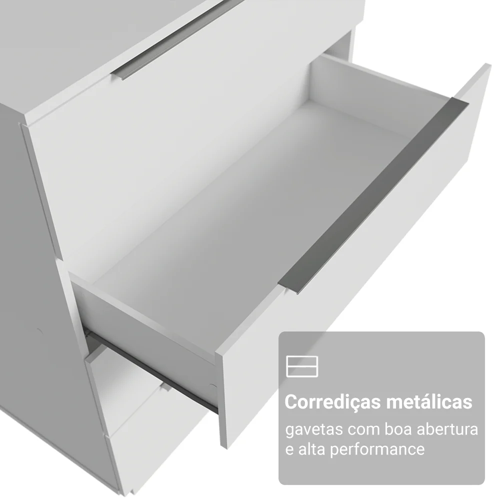 Comoda Madesa 4 Gavetas Branco - Image 6