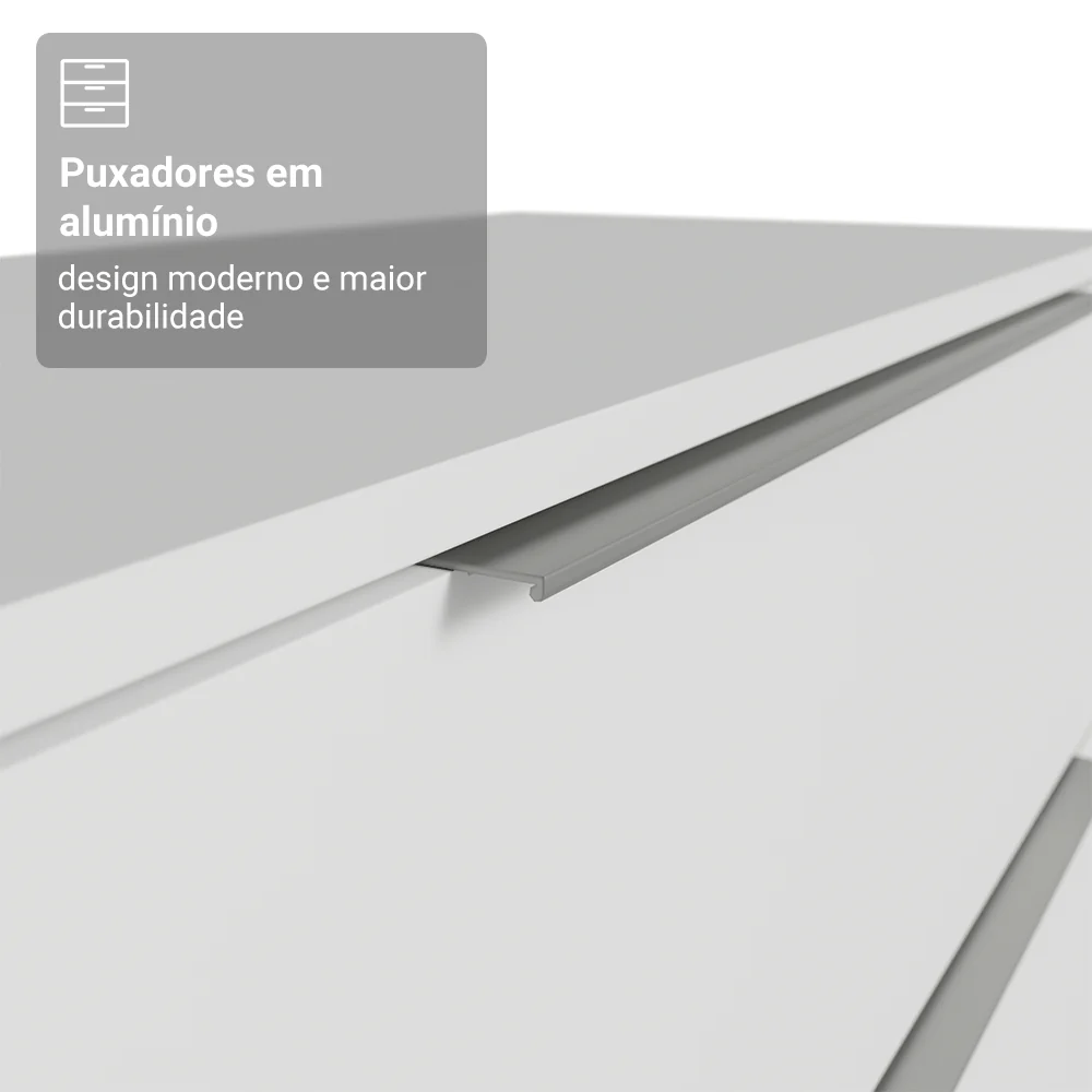 Comoda Madesa 4 Gavetas Branco - Image 7