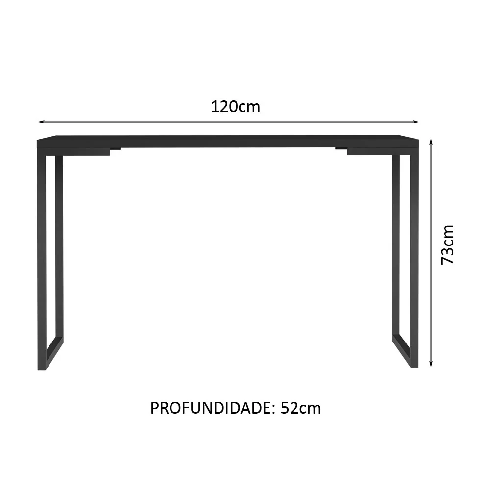 Conjunto Escritório Home Office com Mesa Industrial + Estante Escada Preto  Madesa - Image 3