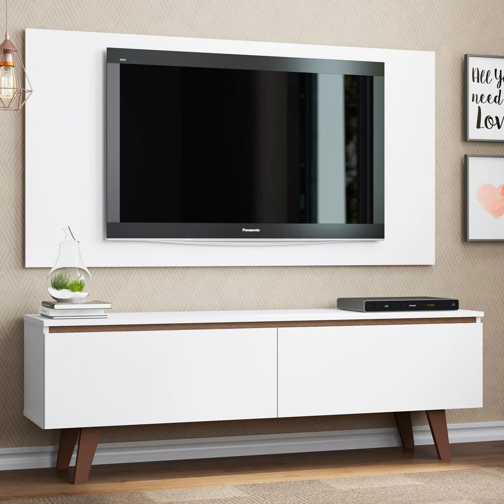 Rack Madesa Le Mans e Painel para TV até 55 Polegadas 2 Portas Branco